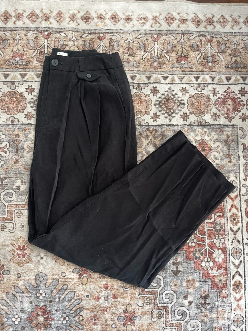 High Waisted Black Wide Leg Dress Trouser Pant 8